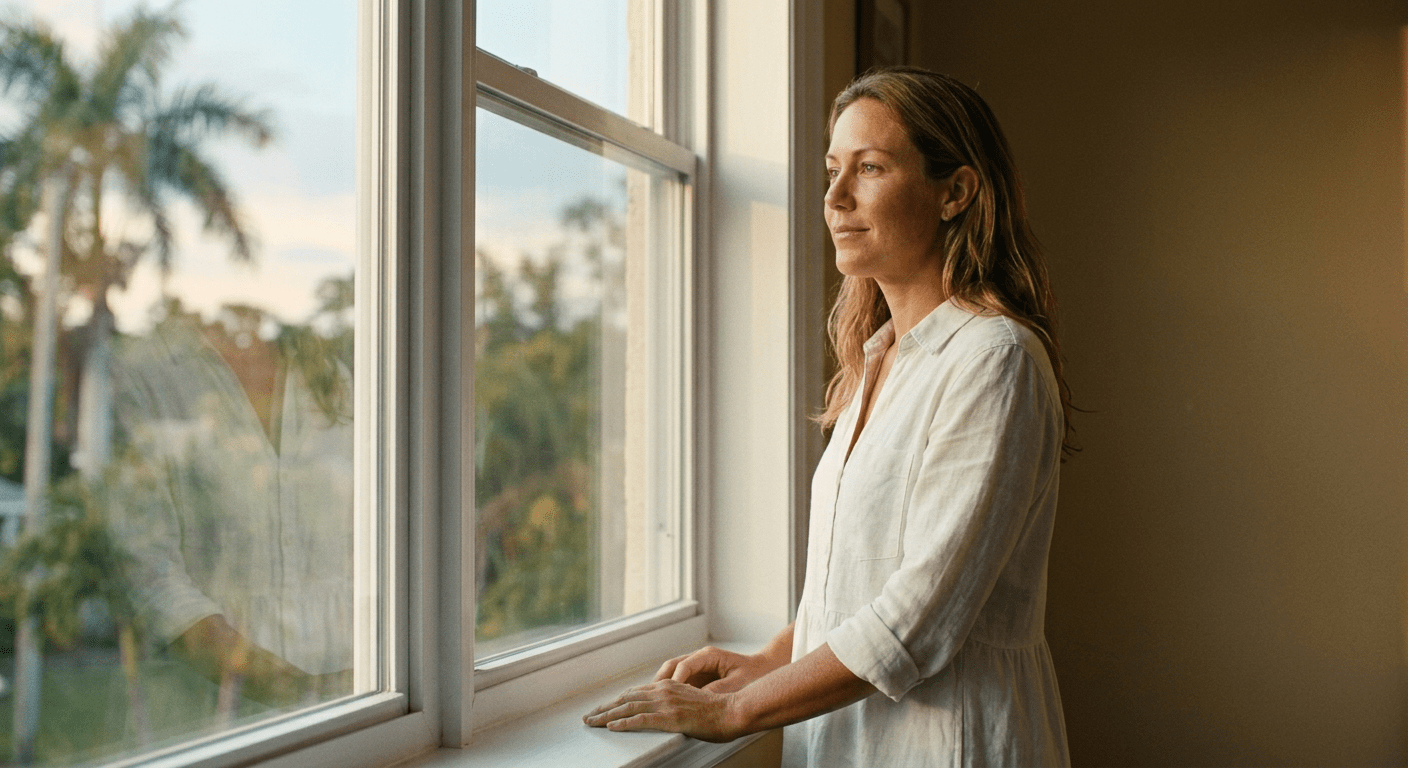 Persona tranquila y aliviada tras tomar terapia individual para sanar emocionalmente y recuperar la confianza